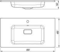 Тумба Style Line Марокко 90 подвесная, с раковиной  LINE 900*480 жасмин, белый матовый