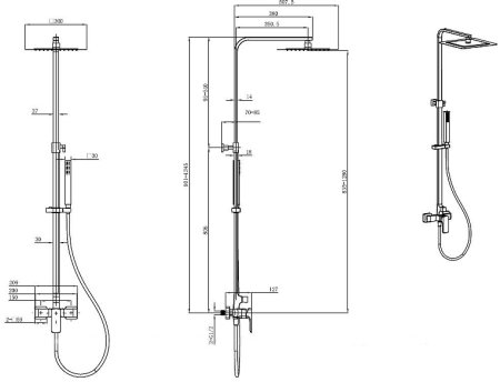 Душевая система Allen Brau Infinity 5.21012-31 Черная матовая 