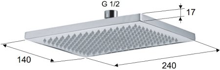 Верхний душ Remer 359WX Хром 