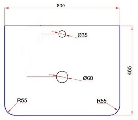 Столешница керамогранит под тумбу "Атлантика 60" MI01, цвет бежевый светлый 
