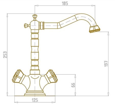Смеситель для кухни Bronze de Luxe Royal 10105K/1 Бронза 