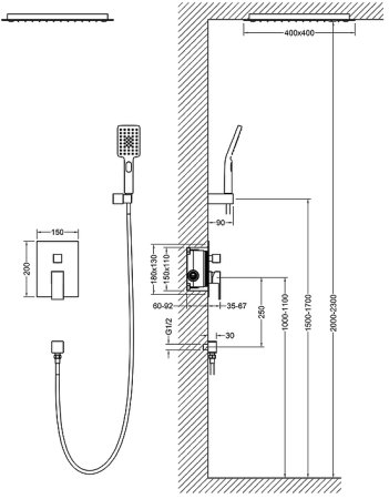 Душевая система Timo Selene SX-2029/17SM Золото матовое 