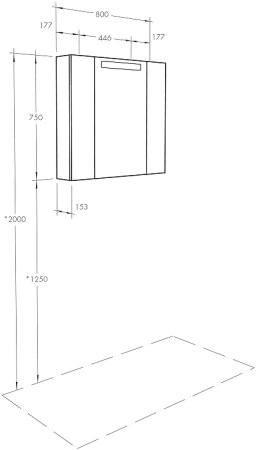 Зеркальный шкаф Aquaton Мадрид 80 М 1A175202MA010 с подсветкой Белый 