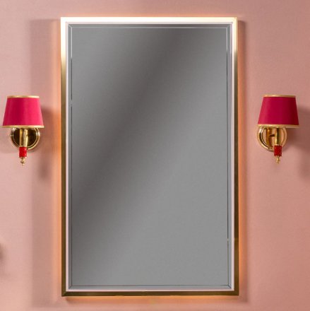 Зеркало Armadi Art Monaco с подсветкой 70*110 см глянец белая +золото 566-WG 