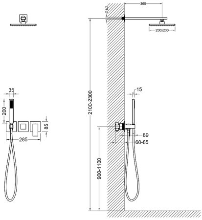 Душевая система Timo Selene SX-2169/17SM Золото матовое 