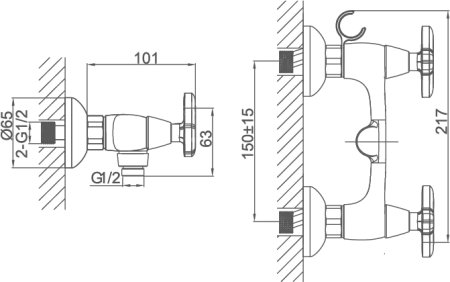Смеситель D&K Hessen Grimm DA1383141 для душа 