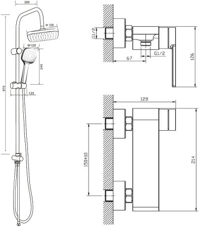 Душевая система Orange M36-922cr Хром 