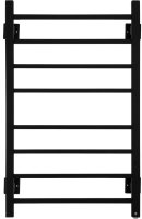 Полотенцесушитель электрический Energy Grand P 800x500 черный матовый, форма лесенка прямая, квадратный профиль, скрытое/наружное подключение, 800мм x 531мм