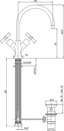 Смеситель для раковины Paini Elix 85CR250LMKM Хром 