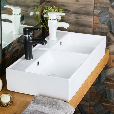 Раковина Melana 83 MLN-7063BDB двойная Белая 