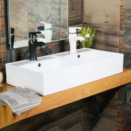 Раковина Melana 83 MLN-7063BDB двойная Белая 