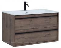 Тумба c раковиной Aquanet Lino 90 Дуб Веллингтон