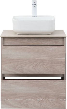 Тумба с раковиной Aquanet Nova Lite 60 орех светлый (2 ящика) 