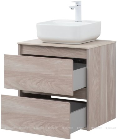 Тумба с раковиной Aquanet Nova Lite 60 орех светлый (2 ящика) 