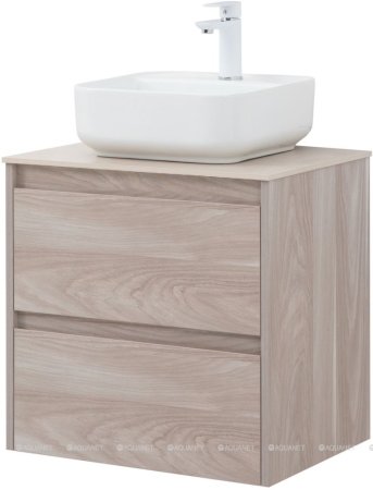 Тумба с раковиной Aquanet Nova Lite 60 орех светлый (2 ящика) 
