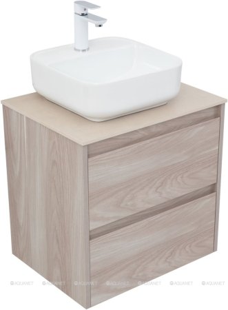Тумба с раковиной Aquanet Nova Lite 60 орех светлый (2 ящика) 