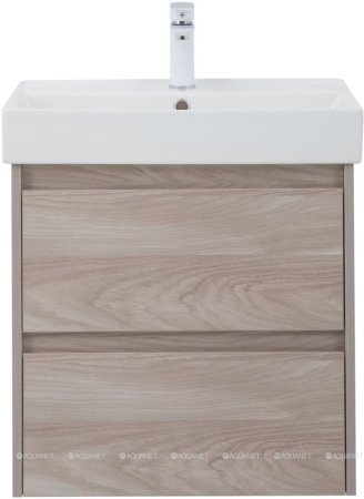 Тумба с раковиной Aquanet Nova Lite 60 орех светлый (2 ящика) 