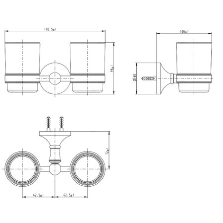 Стакан для зубных щеток Melana MLN-821011 двойной Золото 