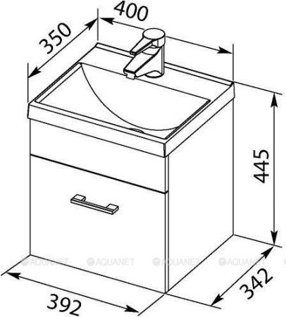 Тумба с раковиной Aquanet Нота 40 белый 