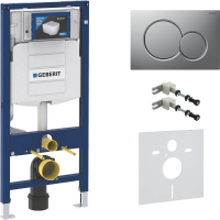 Система инсталляции для унитазов Geberit Duofix UP 320 111.300.00.5 кнопка матовый хром