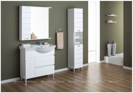 Зеркало-шкаф Aquanet Доминика 90 R LED белый 