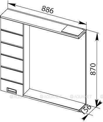 Зеркало-шкаф Aquanet Доминика 90 R LED белый 
