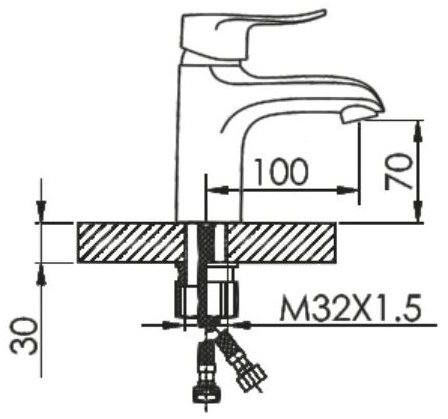 Cмеситель для раковины HANSEN H10003 Хром 