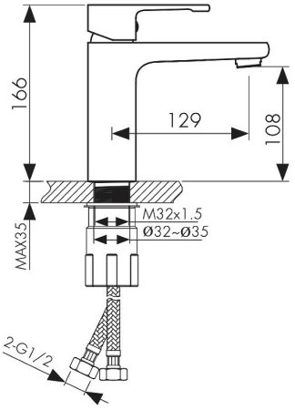 Смеситель для раковины Kaiser Elite 01011 Хром 