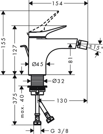 Смеситель Hansgrohe Vivenis 75200000 для биде 