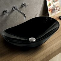 Раковина CeramaLux NC 7811AB черная глянцевая