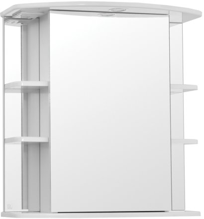 Зеркальный шкаф Style Line Эко стандарт Лира 70 С с подсветкой Белый глянец 