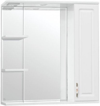 Зеркало со шкафом Style Line Олеандр 2 Люкс 75 ЛС-00000051 с подсветкой Белое 