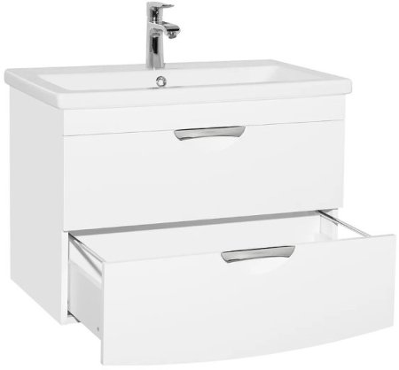 Тумба под раковину Style Line Жасмин 2 80 Люкс Plus ЛС-000010037 подвесная Белый глянец 