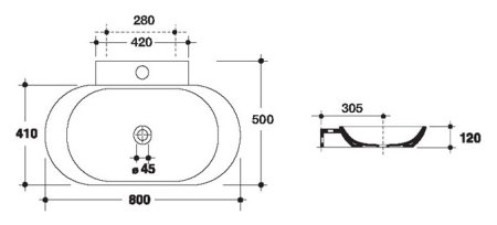 Раковина Disegno Ceramica Ovo OV08050101 