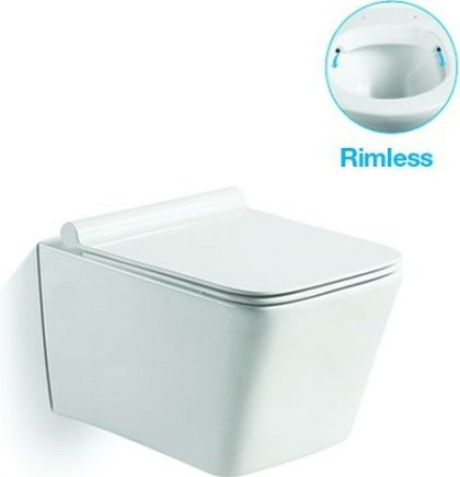 Унитаз подвесной SantiLine SL-5007 безободковый, с микролифтом 