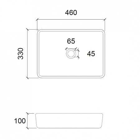 Раковина-чаша Abber Glas 46 AK2313 прозрачная 