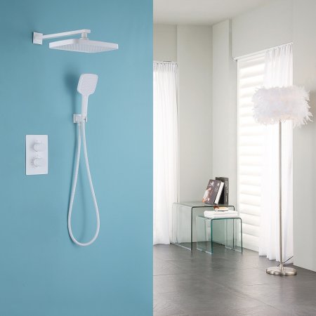 Душевая система Abber Weiss Insel AF8051W с термостатом Белая 
