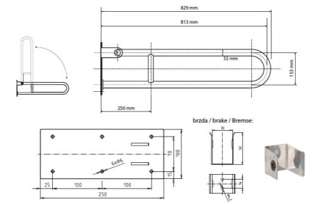 Поручень Bemeta Help program 301102082 U-образный 