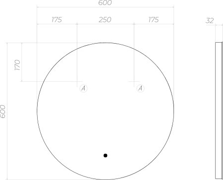 Зеркало VIGO Otti z.OTT.60.Classic, 60 см 