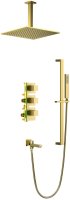 Встраиваемая душевая система с термостатом TIMO Selene SX-2239/17SM, матовое золото