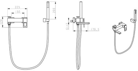 Смеситель для ванны Boheme Q 143-CRBlue Хром Синий 
