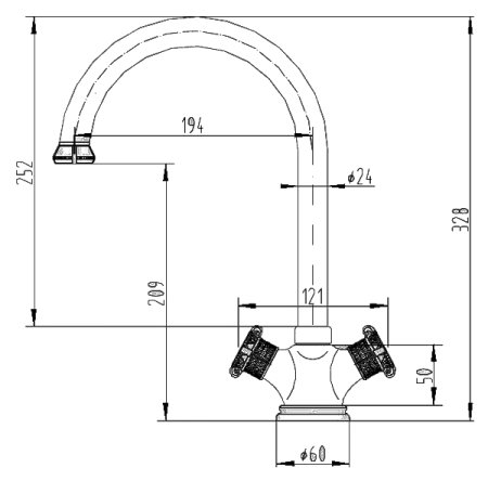 Смеситель для кухонной мойки Zorg Antic A 2003K-BR 
