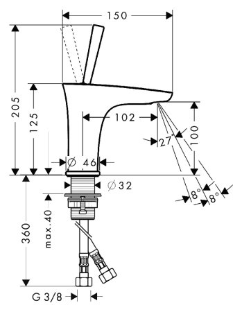 Смеситель Hansgrohe PuraVida 15075000 для раковины 
