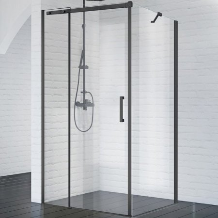 Душевой уголок BelBagno Acqua 120х90 ACQUA-AH-1-120/90-C-NERO профиль Черный стекло прозрачное 