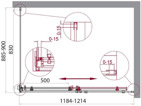 Душевой уголок BelBagno Acqua 120х90 ACQUA-AH-1-120/90-C-NERO профиль Черный стекло прозрачное 