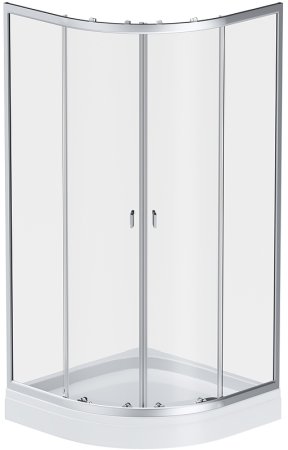 Душевой уголок AM.PM X-Joy Twin Slide 80x80 W88E-205-080MT с поддоном профиль матовый Хром стекло прозрачное 
