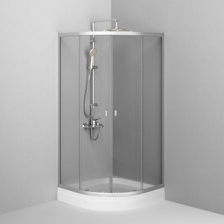 Душевой уголок AM.PM X-Joy Twin Slide 80x80 W88E-205-080MT с поддоном профиль матовый Хром стекло прозрачное 