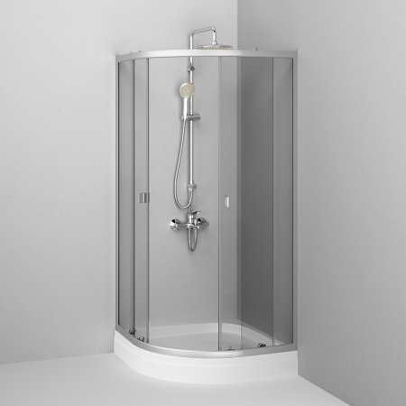 Душевой уголок AM.PM X-Joy Twin Slide 80x80 W88E-205-080MT с поддоном профиль матовый Хром стекло прозрачное 