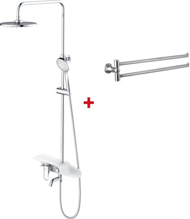 Душевая стойка Lemark Tropic LM7003C + полотенцедержатель в подарок 