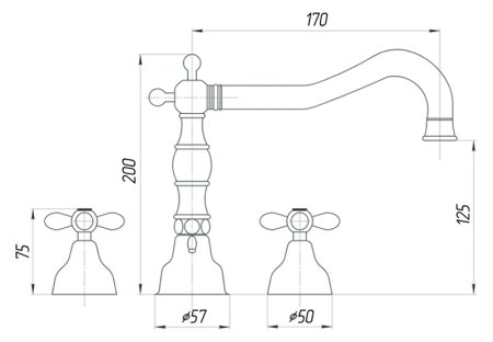 Смеситель Migliore Princeton Plus ML.PRP-8012 Br для раковины 